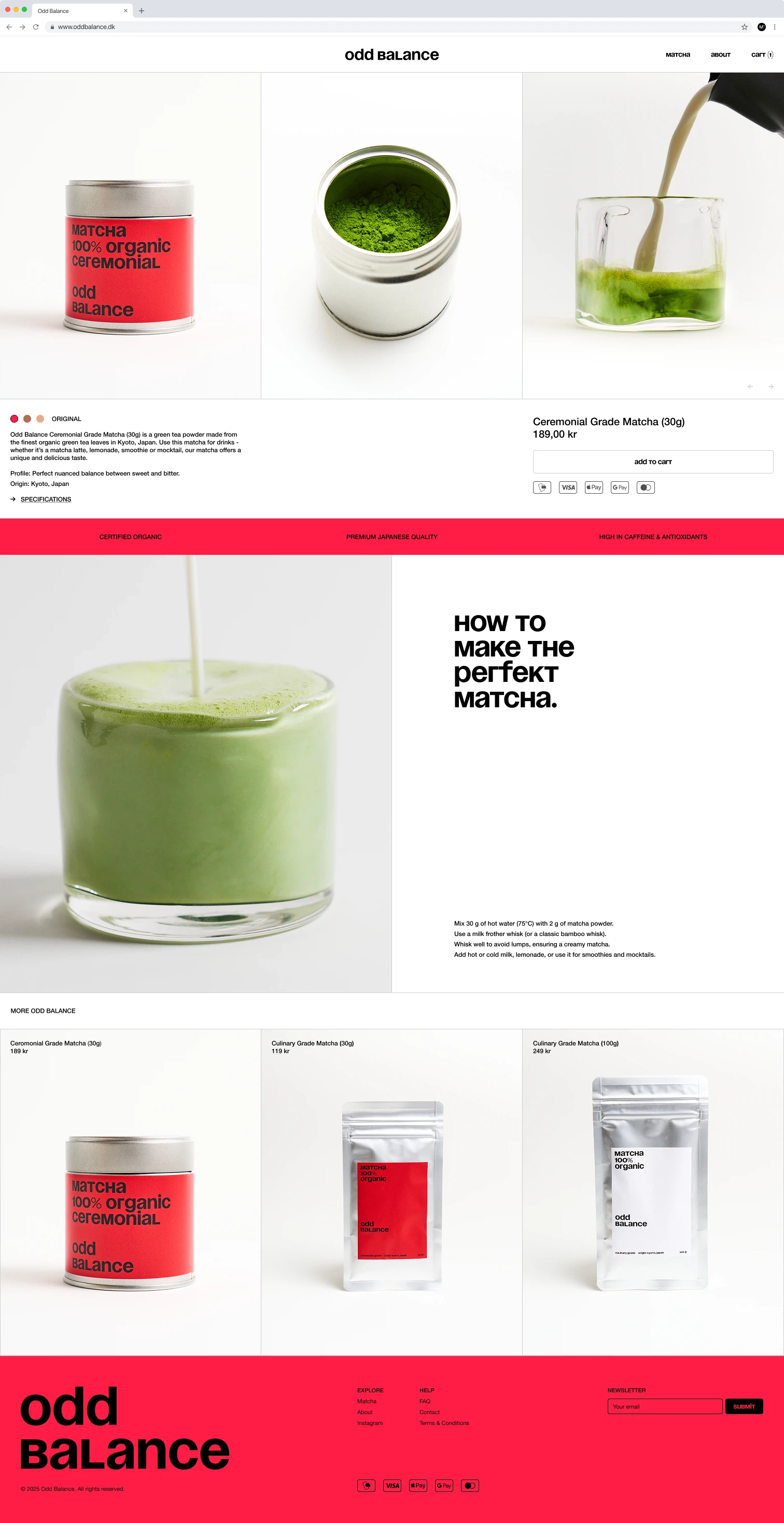 Odd Balance's product page